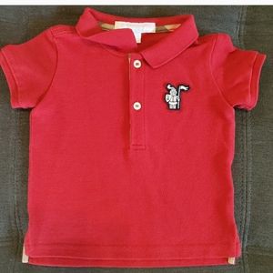 BURBERRY RED KIDS POLO SHIRT..SIZE 9 MONTHS